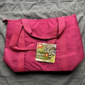 Ozark Trail 12-Can Cooler Tote Burgundy w Handles and Leakproof Interior